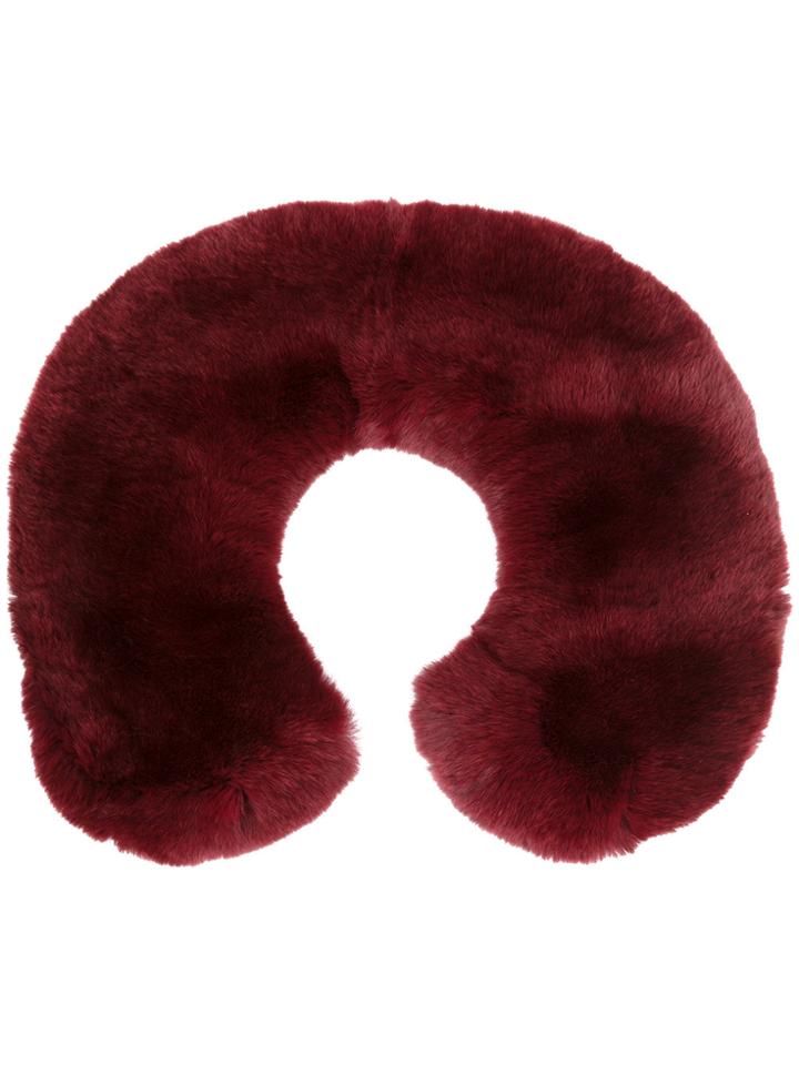 Yves Salomon Rabbit Fur Peter Pan Collar - Red