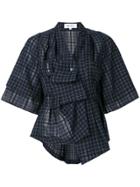 Enföld Ruched Button Up Shirt - Blue