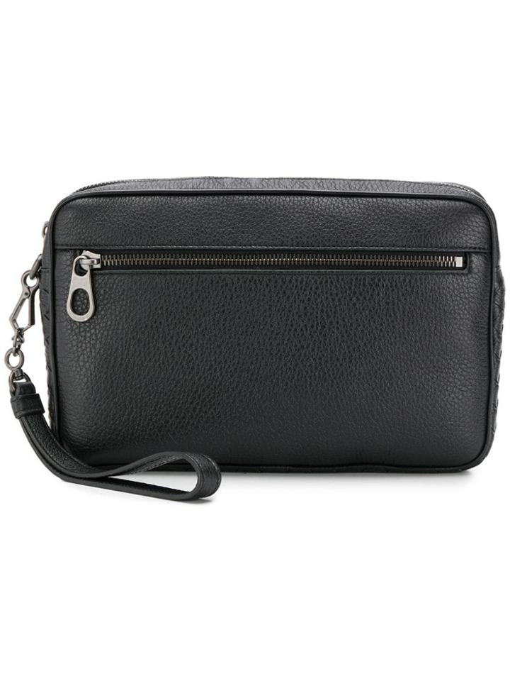 Bottega Veneta Intrecciato-detailed Clutch - Black