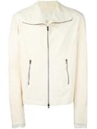 Lost & Found Ria Dunn Dislocated Zip Jacket, Men's, Size: Medium, White, Lamb Skin/cotton/acetate