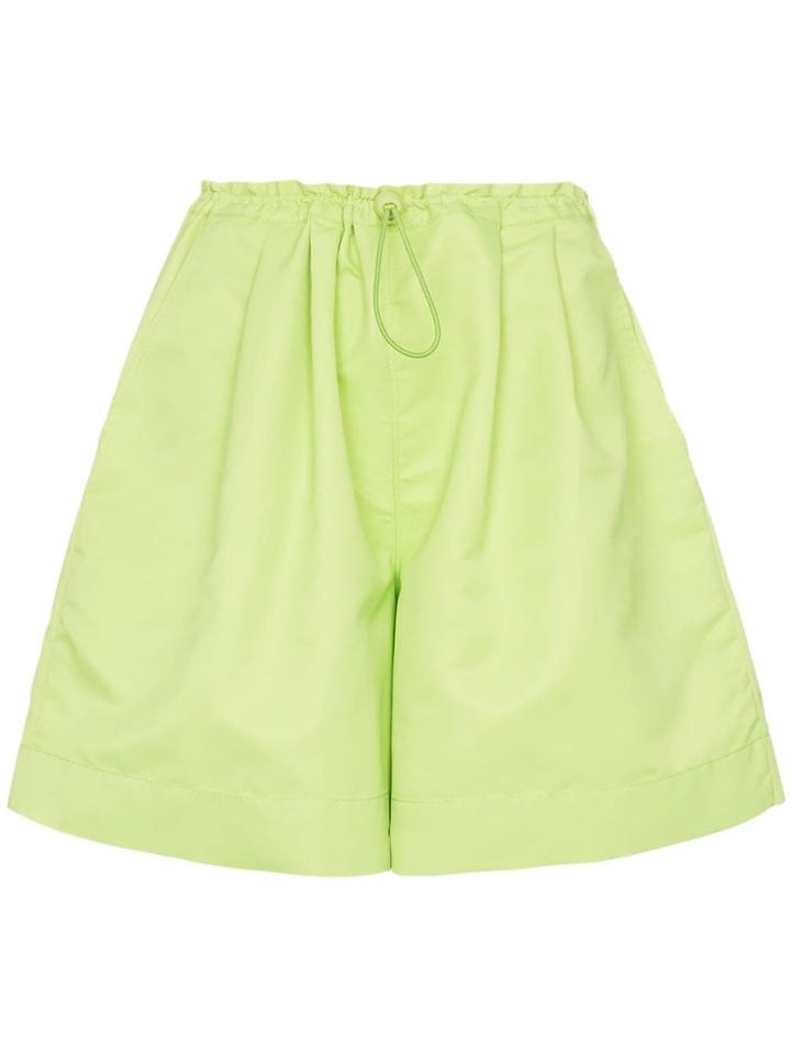 Staud Drawstring Twill Shorts - Green