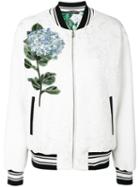 Dolce & Gabbana - Hydrangea Bomber Jacket - Women - Silk/cotton/polyamide/viscose - 38, White, Silk/cotton/polyamide/viscose