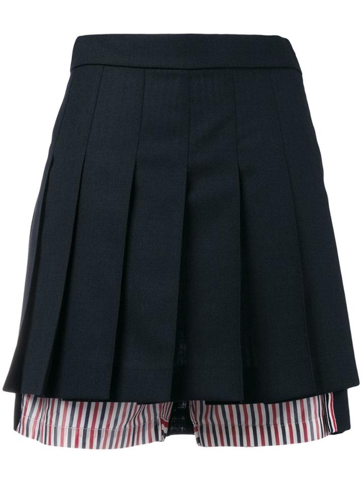 Thom Browne Pleated Bloomer Miniskirt - Blue