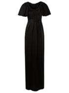 Reinaldo Lourenço Tie Waist Gown, Women's, Size: 38, Black, Acetate/viscose