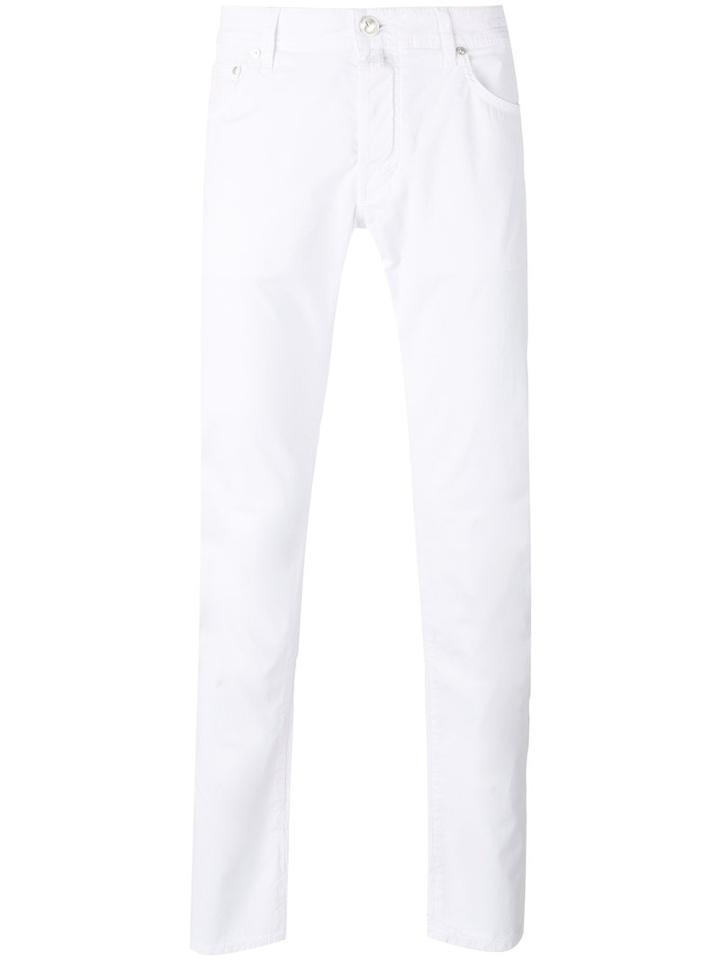 Jacob Cohen - Skinny Trousers - Men - Cotton/spandex/elastane - 36, White, Cotton/spandex/elastane