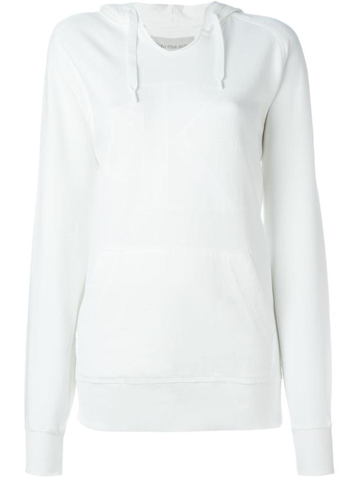 Calvin Klein Jeans - Hooded Sweatshirt - Women - Cotton - Xl, White, Cotton