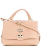 Zanellato Foldover Satchel With Gold-tone Hardware Details - Pink &