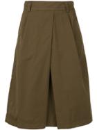Margaret Howell Front Pleat Detail Skirt - Green