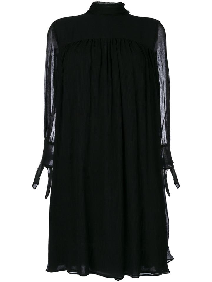Alexander Mcqueen High Neck Shift Dress - Black