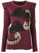Andrea Bogosian Embellished Sweatshirt, Women's, Size: P, Red, Cotton/polyester