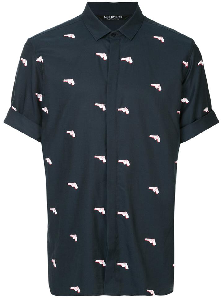 Neil Barrett Gun Printed Shirt - Blue