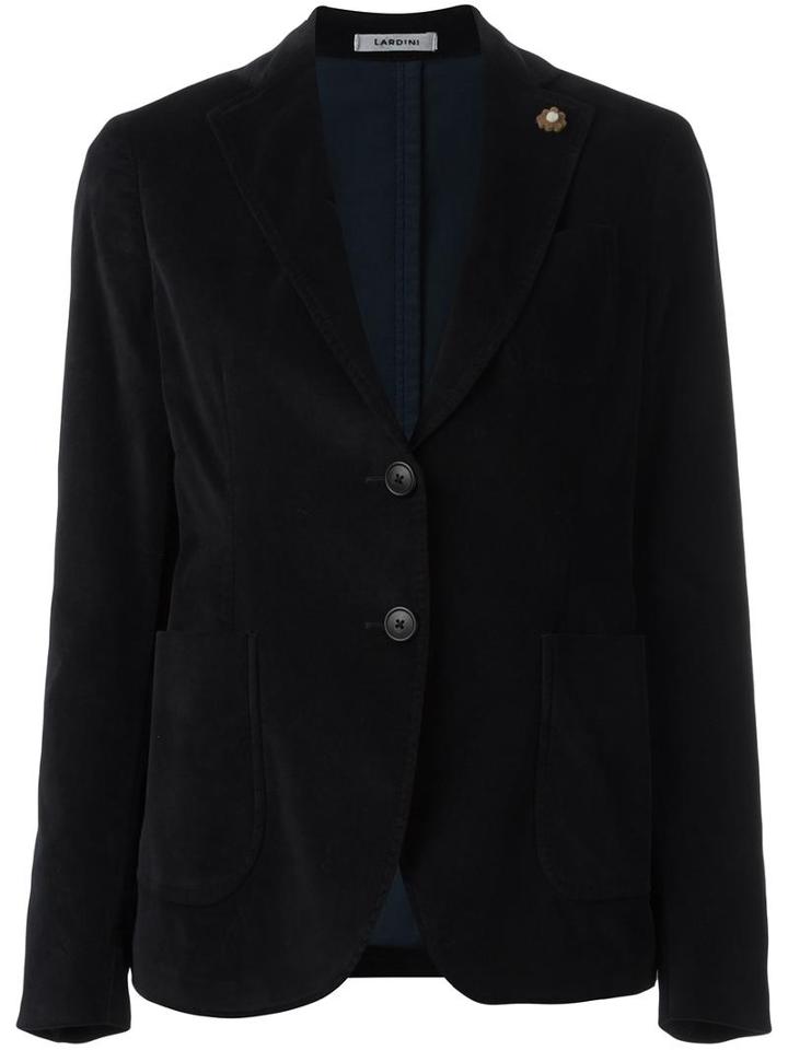 Lardini Chest Pocket Blazer, Women's, Size: 48, Blue, Cotton/polyester/spandex/elastane