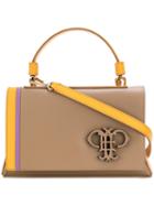 Emilio Pucci - Embossed Logo Shoulder Bag - Women - Calf Leather - One Size, Nude/neutrals, Calf Leather