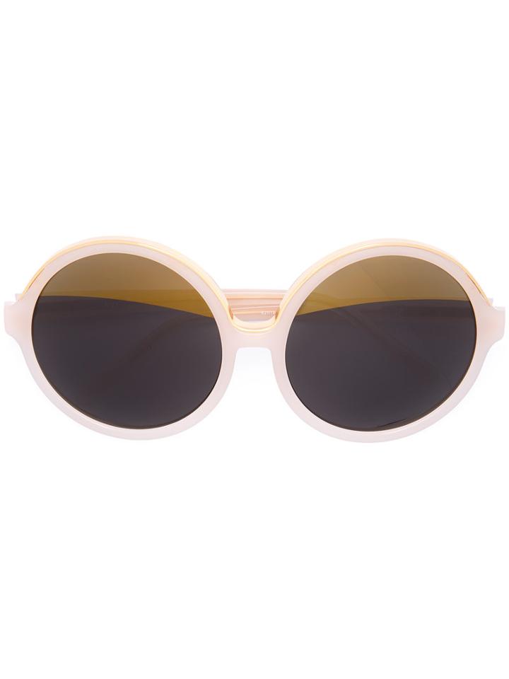 Linda Farrow - Round Shaped Glasses - Women - Acetate/steel - One Size, Pink/purple, Acetate/steel