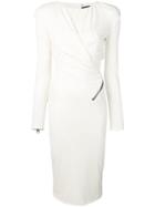 Tom Ford Gathered Fitted Midi Dress - White