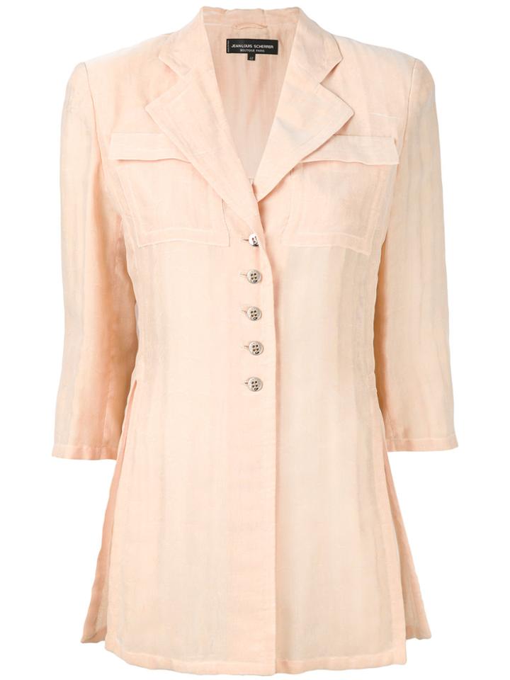 Jean Louis Scherrer Vintage Three-quarter Length Jacket - Yellow &