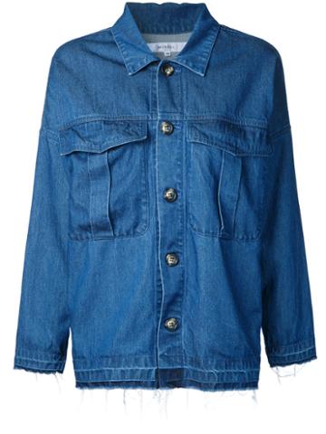 Murral Floral Embroidery Denim Jacket, Women's, Size: 38, Blue, Tencel/cotton