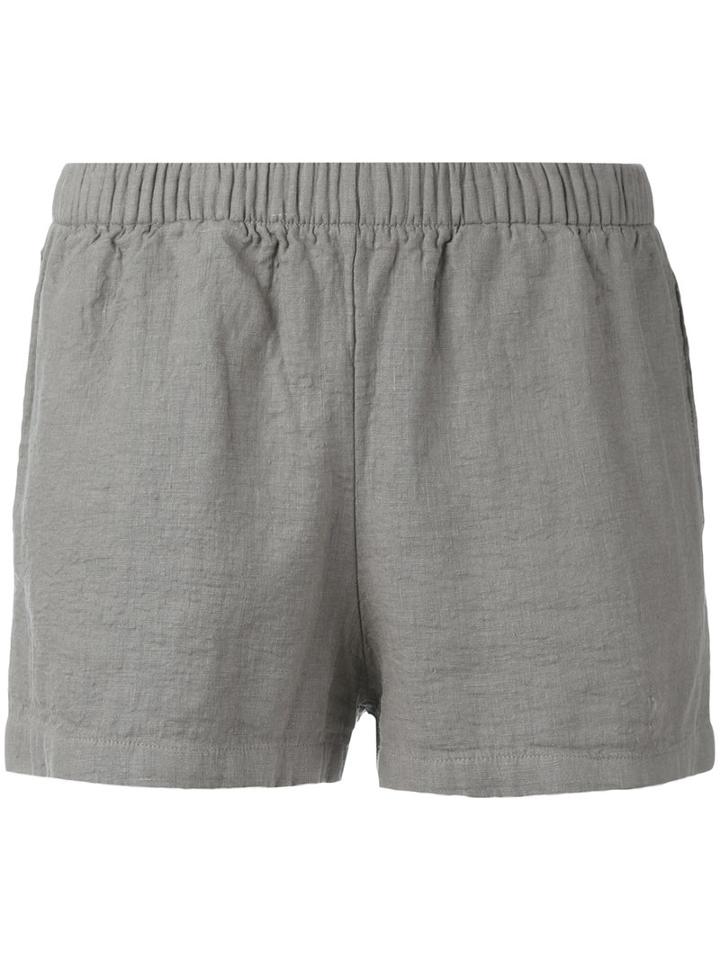 Majestic Filatures - Elasticated Shorts - Women - Linen/flax - 2, Grey, Linen/flax