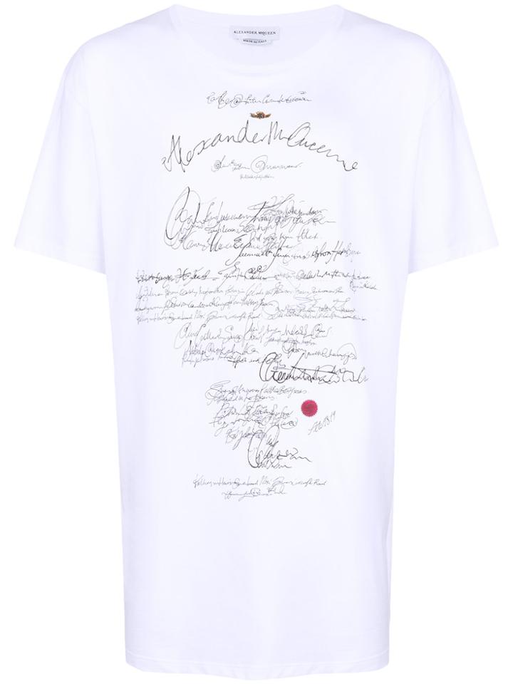 Alexander Mcqueen Writing Print T-shirt - White