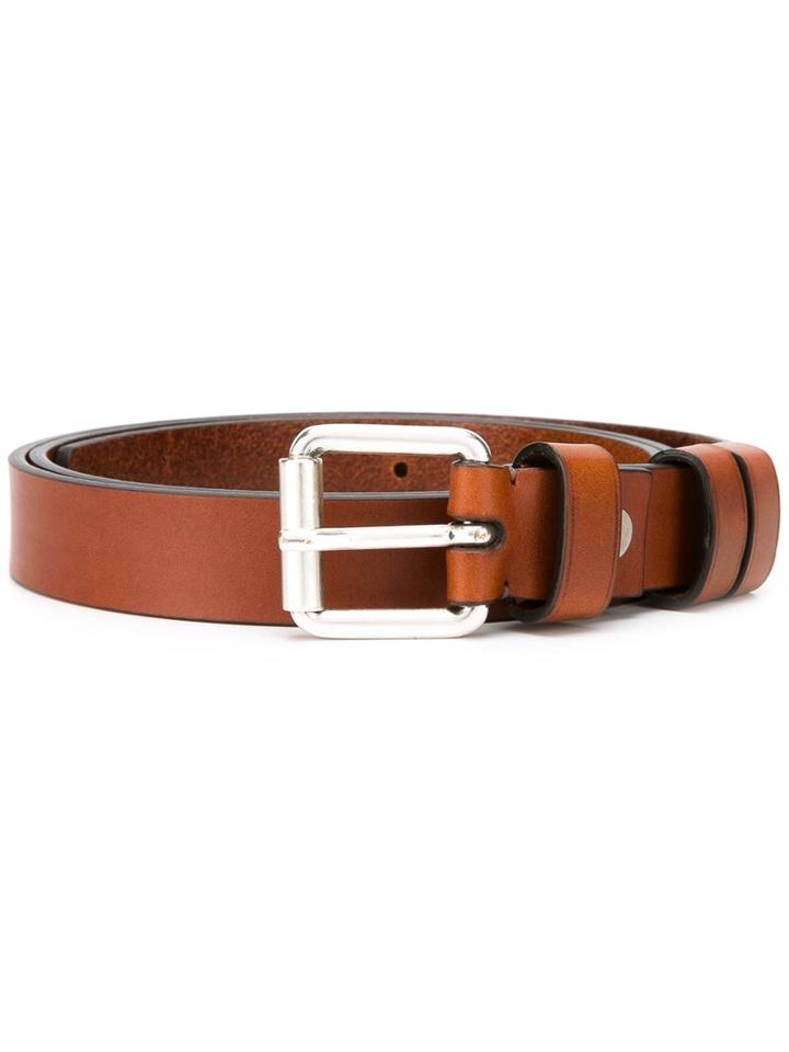 Troubadour - Slim Belt - Unisex - Calf Leather - 115, Brown, Calf Leather