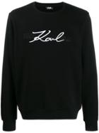 Karl Lagerfeld Embroidered Logo Sweatshirt - Black