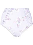 Peony Blossom Pintucked Bikini Bottoms - Purple