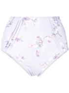 Peony Blossom Pintucked Bikini Bottoms - Purple