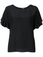 Twin-set Ruffled Sleeves T-shirt - Black