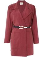 Framed Linen Coat - Red