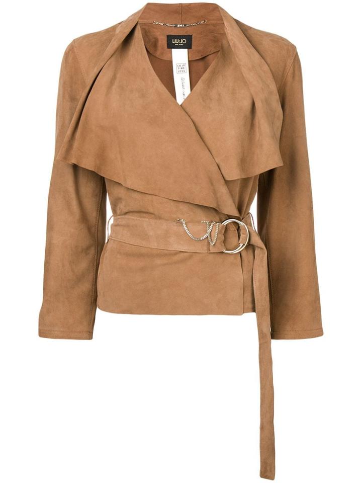 Liu Jo Buckled Wrap Jacket - Brown