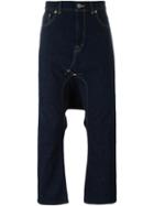 Ganryu Comme Des Garcons Drop-crotch Cropped Jeans, Men's, Size: M, Blue, Goat Skin/cotton