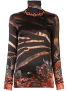 Wunderkind 'zebra Rose' Print Top, Women's, Size: Xs, Black, Silk/spandex/elastane/virgin Wool