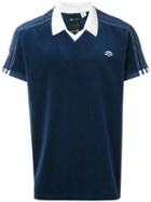 Adidas Originals By Alexander Wang - Velour Logo Polo Shirt - Unisex - Cotton/polyester/spandex/elastane - L, Blue, Cotton/polyester/spandex/elastane