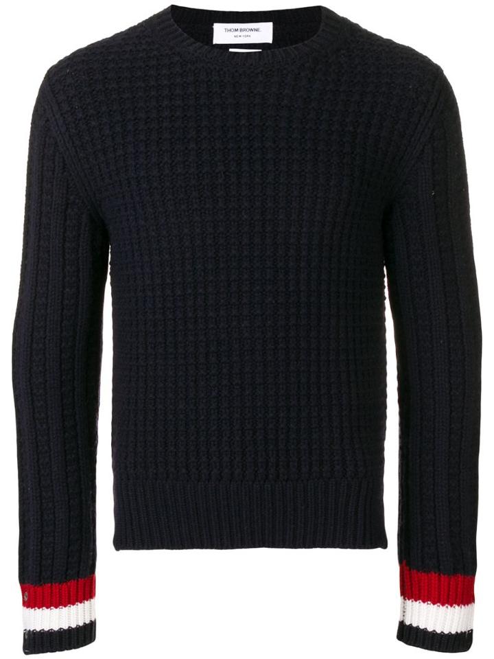 Thom Browne Chunky Fun-mix Stitch Merino Pullover - Blue