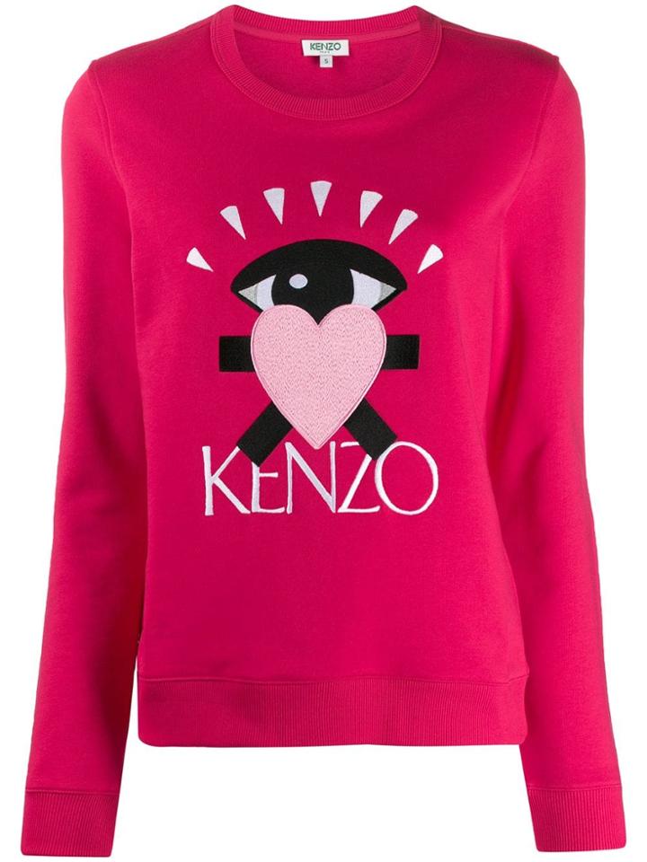 Kenzo Cupid Embroidered Logo Sweater - Pink