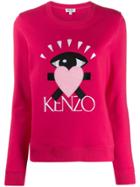 Kenzo Cupid Embroidered Logo Sweater - Pink