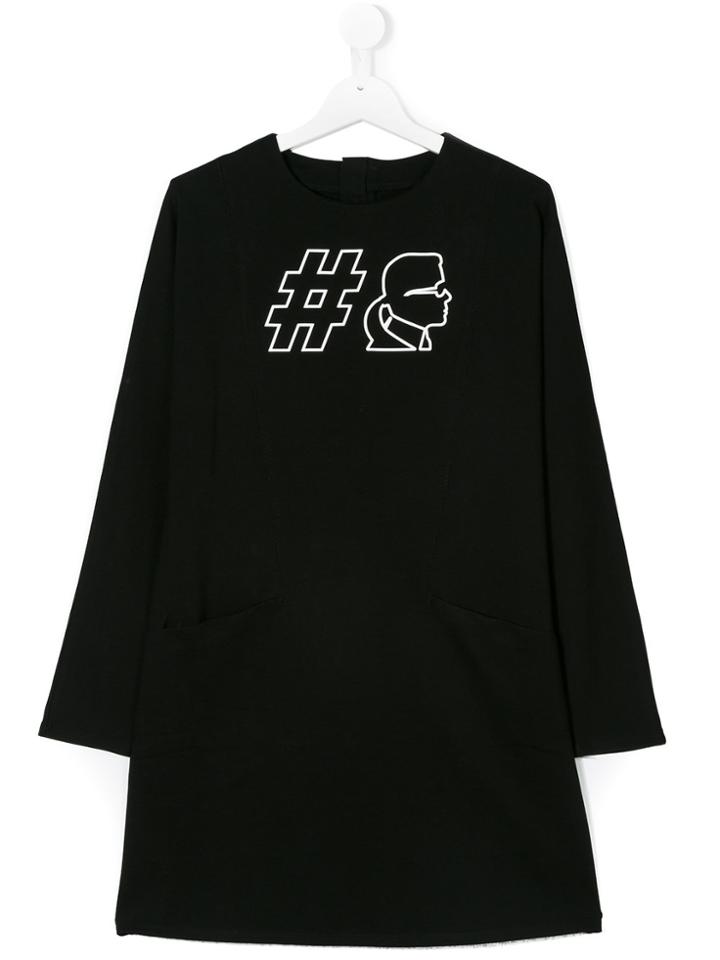 Karl Lagerfeld Kids Printed Jersey Dress - Black
