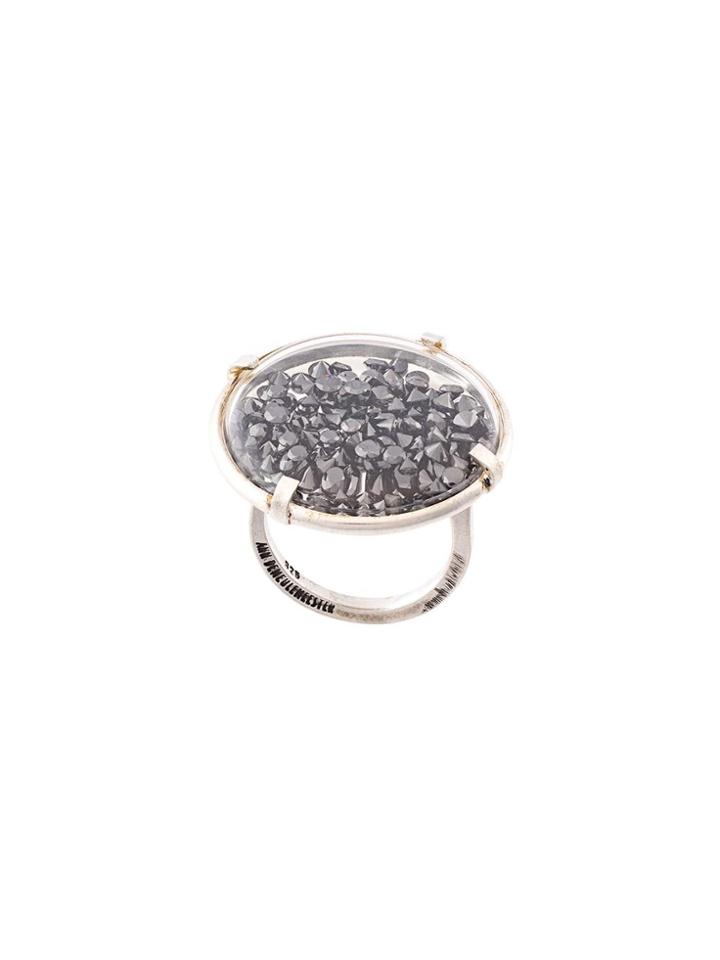 Ann Demeulemeester Black Diamond Ring - Metallic