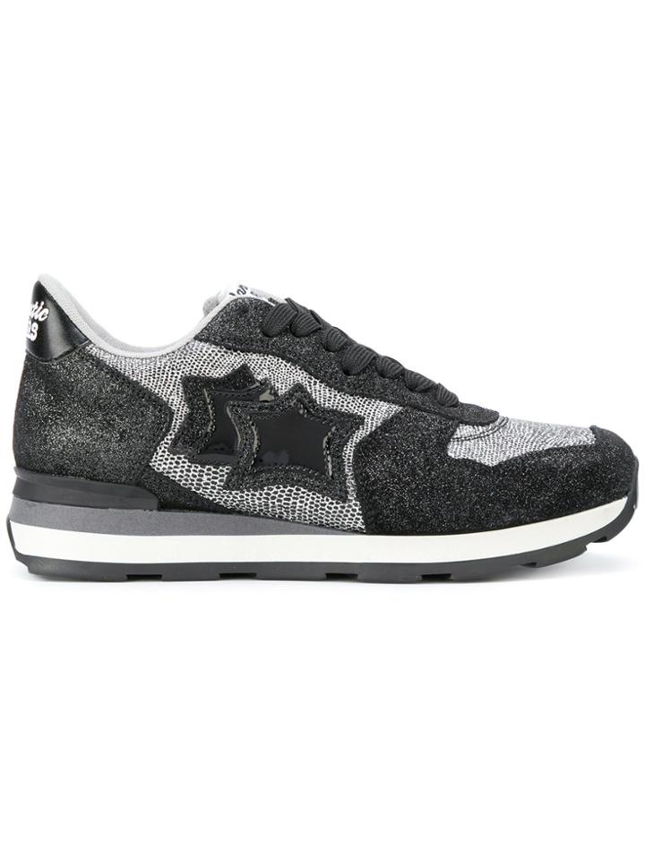 Atlantic Stars Shimmer Panelled Sneakers - Black