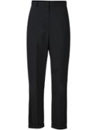 Vera Wang Stripe Appliqué Trousers, Women's, Size: 10, Black, Wool