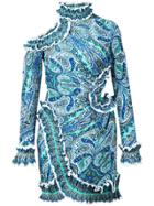 Zimmermann Pleated Paisley Dress - Blue