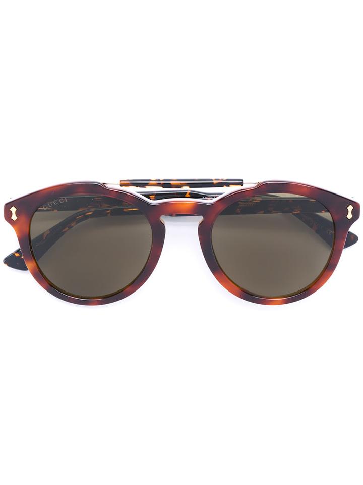 Gucci Eyewear - Round Tortoiseshell Sunglasses - Men - Acetate - 50, Brown, Acetate