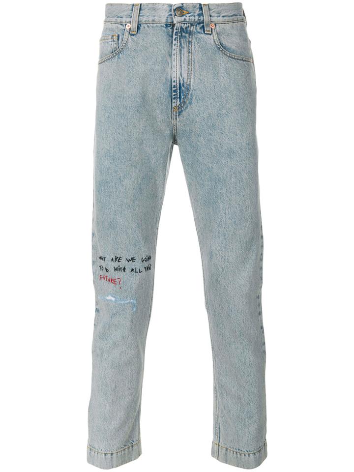 Gucci Coco Capitan Cropped Jeans - Blue