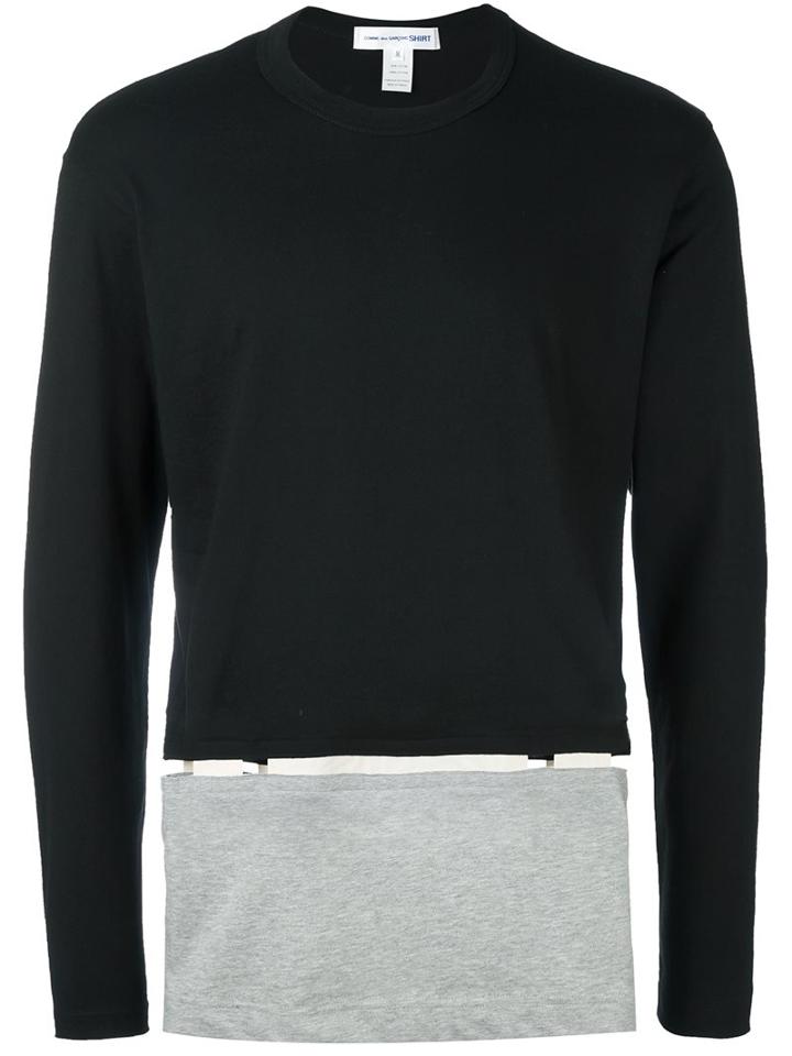 Comme Des Garçons Shirt Colour Block Sweatshirt, Men's, Size: Medium, Black, Cotton