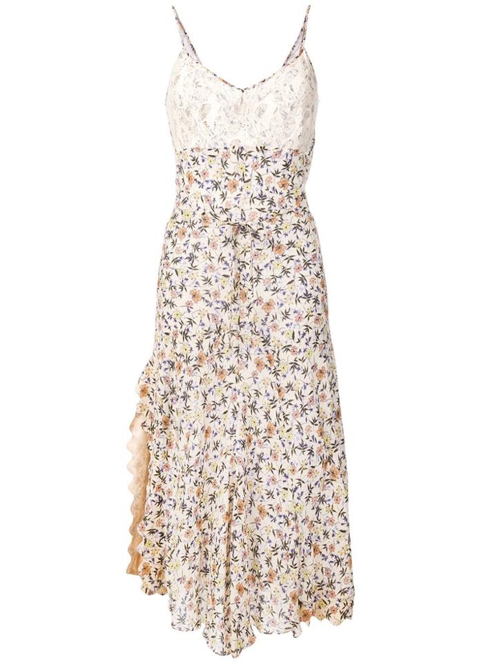 Chloé Floral Print Dress - Neutrals