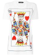 Dolce & Gabbana Designer King Of Hearts Print T-shirt - White