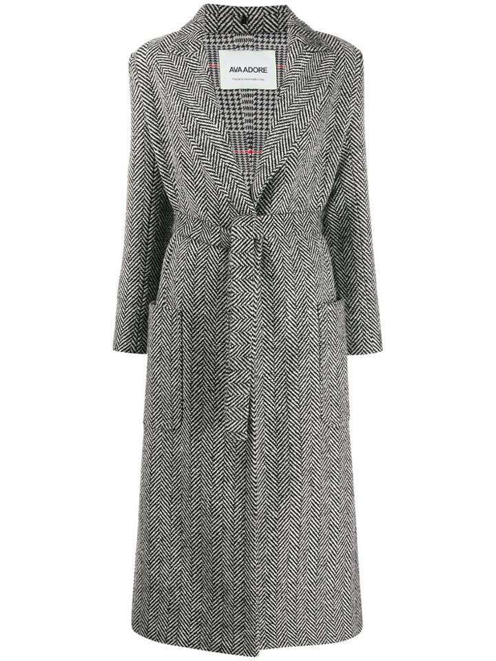 Ava Adore Wrap Front Coat - Black