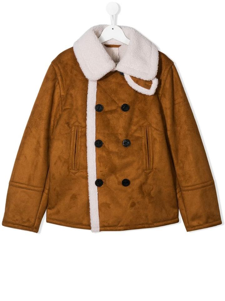 Dsquared2 Kids Teen Double-breasted Coat - Brown