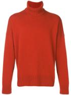 Ami Paris Turtleneck Oversize Sweater - Orange