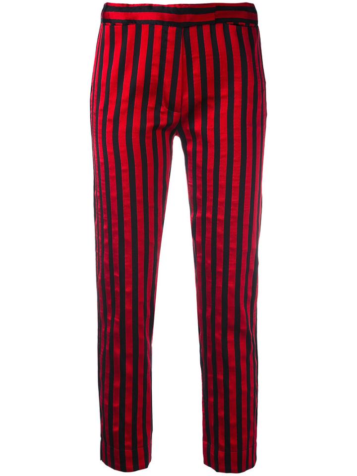 Ann Demeulemeester - Striped Trousers - Women - Silk/cotton/polyester/rayon - 40, Black, Silk/cotton/polyester/rayon
